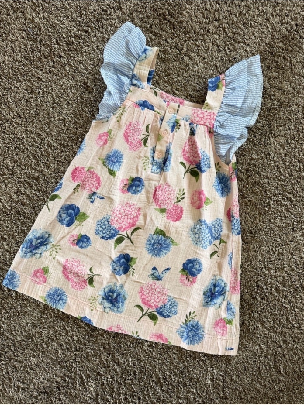 NWOT- Size 4T By Mudpie-Floral Hydrangea Ruffle-Sleeve Kids Dress
$24